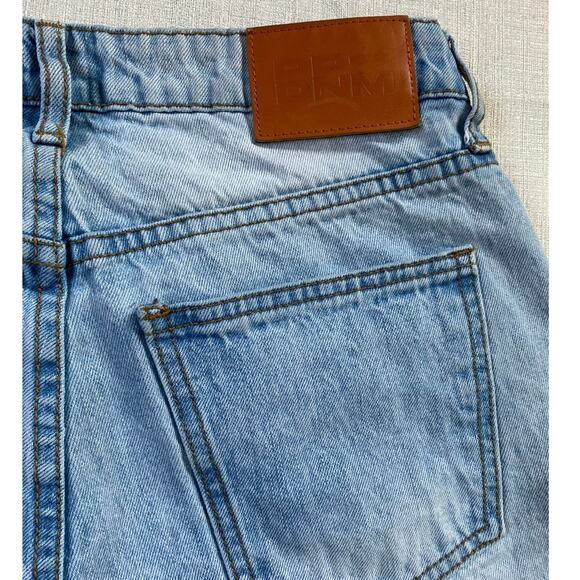 PP Denim Fairmount Straight Leg Jean Light Wash‎ Blue Ripped Knee Jeans 6 - Picture 10 of 15